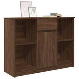 Berkfield Sideboard With Drawer Brown Oak 101X35X76 Cm Engineered Wood - thumbnail 4