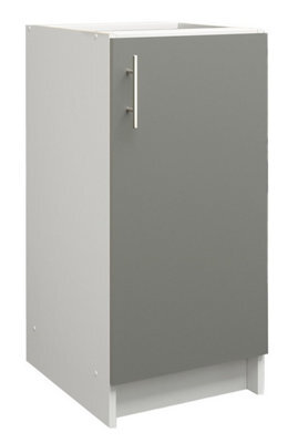 Jd Greta Kitchen Base Unit 400mm Storage Cabinet With Door Shelf 40Cm - Grey Matt - image 1