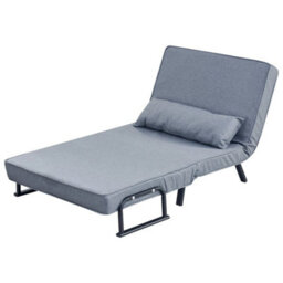 100Cm Grey Folding Sofa Bed Sleeper Bed Chair Convertible Adjustable Armchair Pillow - thumbnail 3
