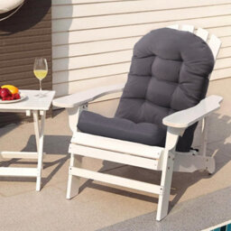 Darphe Dark Grey Outdoor Waterproof Tufted Swing Seat Cushion With Straps - thumbnail 1