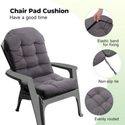 Darphe Dark Grey Outdoor Waterproof Tufted Swing Seat Cushion With Straps - thumbnail 7