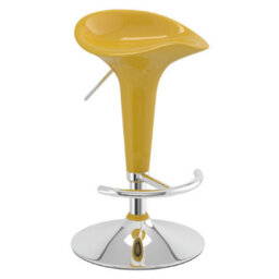 Spakas Gloss Yellow Adjustable Kitchen Breakfast Bar Stool