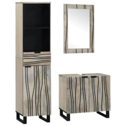 Walplus Bathroom Furniture Set With Drawer 3 Pcs White 38 X 33 X 160 Cm - thumbnail 1
