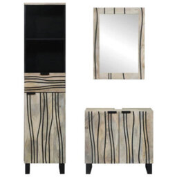 Walplus Bathroom Furniture Set With Drawer 3 Pcs White 38 X 33 X 160 Cm - thumbnail 6