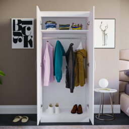Lassic Vida Designs Hulio White High Gloss 2 Door Wardrobe (H)1700mm (W)760mm (D)530mm - thumbnail 6