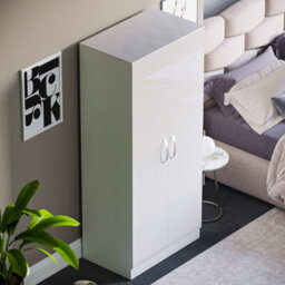 Lassic Vida Designs Hulio White High Gloss 2 Door Wardrobe (H)1700mm (W)760mm (D)530mm - thumbnail 4