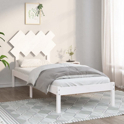 Berkfield Bed Frame White 90X190 Cm 3Ft Single Solid Wood - image 1