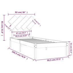 Berkfield Bed Frame White 90X190 Cm 3Ft Single Solid Wood - thumbnail 6