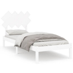 Berkfield Bed Frame White 90X190 Cm 3Ft Single Solid Wood - thumbnail 2