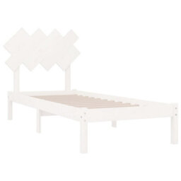 Berkfield Bed Frame White 90X190 Cm 3Ft Single Solid Wood - thumbnail 4