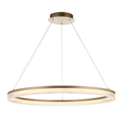 Luminosa Lighting Luminosa Aurelia Pendant Ceiling Light Brushed Gold Plated Finish & Opal Ribbed Acrylic 41W Led Warm White
