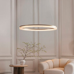 Luminosa Lighting Luminosa Aurelia Pendant Ceiling Light Brushed Gold Plated Finish & Opal Ribbed Acrylic 41W Led Warm White - thumbnail 3