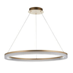 Luminosa Lighting Luminosa Aurelia Pendant Ceiling Light Brushed Gold Plated Finish & Opal Ribbed Acrylic 41W Led Warm White - thumbnail 6