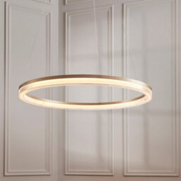Luminosa Lighting Luminosa Aurelia Pendant Ceiling Light Brushed Gold Plated Finish & Opal Ribbed Acrylic 41W Led Warm White - thumbnail 4