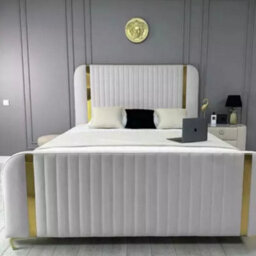 Stratus Interiors Allegra Gold Panel Bed - Premium Gold Finish Luxury Bed Frame - Gas Lift Storage - Double - thumbnail 7