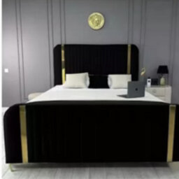 Stratus Interiors Allegra Gold Panel Bed - Premium Gold Finish Luxury Bed Frame - Gas Lift Storage - Double - thumbnail 4
