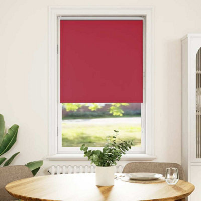 Berkfield Roller Blind Blackout Red 85X150 Cm Fabric Width 80.7 Cm Polyester - image 1