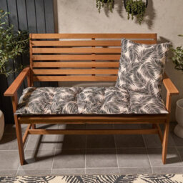OHS Outdoor 2 Seater Bench Cushion Garden Furniture Seat, 40 X 110Cm - Mono Leaf - thumbnail 1