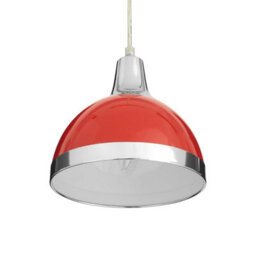 Orsina Functional Red Shade And Chrome Pendant Light, Elegant Pendant Light For Drawing Room, Versatile Light - thumbnail 3