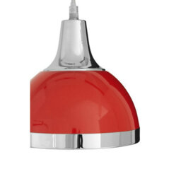 Orsina Functional Red Shade And Chrome Pendant Light, Elegant Pendant Light For Drawing Room, Versatile Light - thumbnail 2