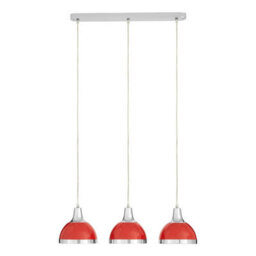 Orsina Functional Red Shade And Chrome Pendant Light, Elegant Pendant Light For Drawing Room, Versatile Light - thumbnail 1