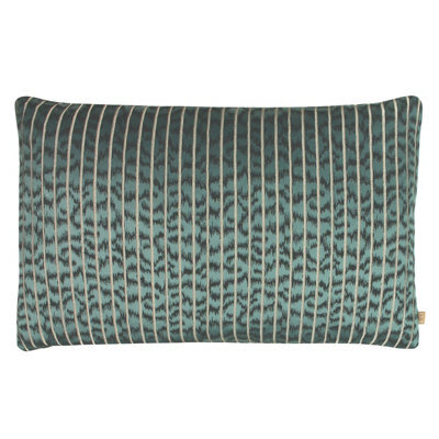 Kai Wrap Charcoal Striped Feather Filled Cushion - image 1