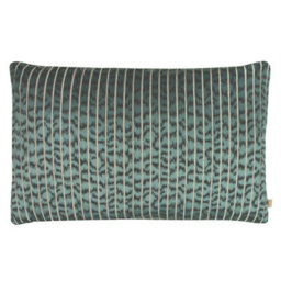 Kai Wrap Charcoal Striped Feather Filled Cushion - thumbnail 1