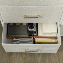 Wyld Haus Tafi Mono Cream White Boucle 9-Drawer Fabric Chest With Steel Frame 100W X 30D X 99H Cm - thumbnail 9