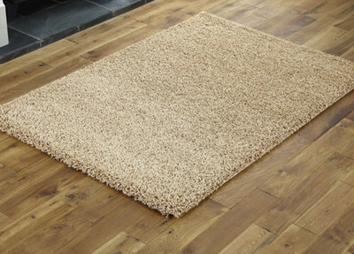 Smart Living Shaggy Soft Thick Area Rug, Living Room Carpet, Kitchen Floor, Bedroom Soft Rugs 120Cm X 170Cm - Light Beige - image 1