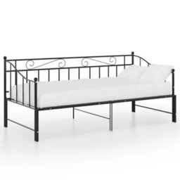 Berkfield Pull-Out Sofa Bed Frame Black Metal 90X200 Cm - thumbnail 3