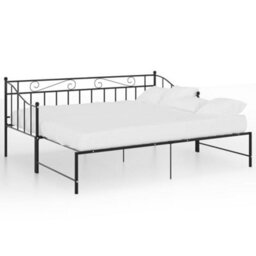 Berkfield Pull-Out Sofa Bed Frame Black Metal 90X200 Cm - thumbnail 2