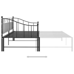 Berkfield Pull-Out Sofa Bed Frame Black Metal 90X200 Cm - thumbnail 5