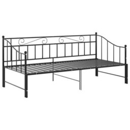 Berkfield Pull-Out Sofa Bed Frame Black Metal 90X200 Cm - thumbnail 6