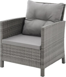 New-Evre Havana Grey 7 Seater Rattan Garden Furniture Set Patio Dining Set With Sofa, Armchairs, Stools & Glass Table. - thumbnail 5