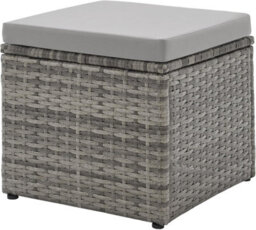New-Evre Havana Grey 7 Seater Rattan Garden Furniture Set Patio Dining Set With Sofa, Armchairs, Stools & Glass Table. - thumbnail 7