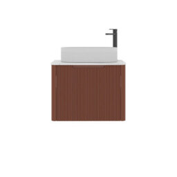 Royal Bathrooms Avenza 600mm Terracotta Clay Wall Hung Bathroom Countertop Vanity Unit 1 Drawer With Lyon Basin - thumbnail 6