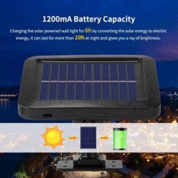 Solar Powered Led Motion Sensor Outdoor Wall Light Garden Security - thumbnail 4