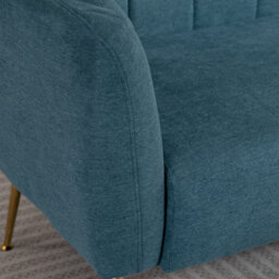Unknown Stanton  135Cm Wide Teal Soft Fabric 2 Seat Accent Sofa - thumbnail 4