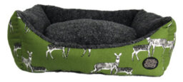 Snug & Cosy Pets Snug And Cosy Sage Deer Rectangle Pet Dog Bed Medium Green Printed - thumbnail 2