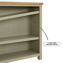 The Furniture Market Marbury Sage Green Painted Wide Low Large Bookcase - thumbnail 5