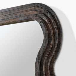 Furniturebox Uk Liora Walnut Wood Medium 90X60Cm Rectangle Wavy Wall Mirror - thumbnail 6
