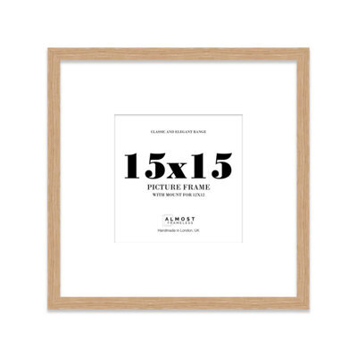 "15X15"" Oak Picture Frame - 15X15"" Square Frame With 12X12"" Mount For 15X15""/12X12"" Pictures Vintage Style Wall Art, 1 Pack" - image 1