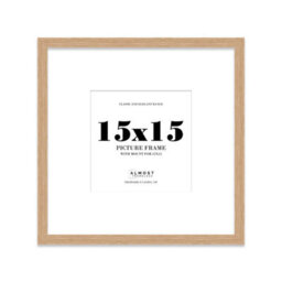 "15X15"" Oak Picture Frame - 15X15"" Square Frame With 12X12"" Mount For 15X15""/12X12"" Pictures Vintage Style Wall Art, 1 Pack" - thumbnail 1