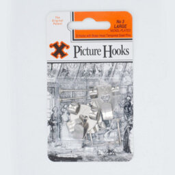X-Hooks Double Picture Hooks No.3, Nickel-Plated Silver With Hardened Pins, Pack Of 3 - thumbnail 3