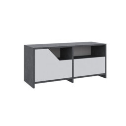 Decortie Modern Nexus Shoe Cabinet Retro Grey, White 105(W) 2-Door Storage And Open Shelf Space Saver Engineered Wood Hallway - thumbnail 2