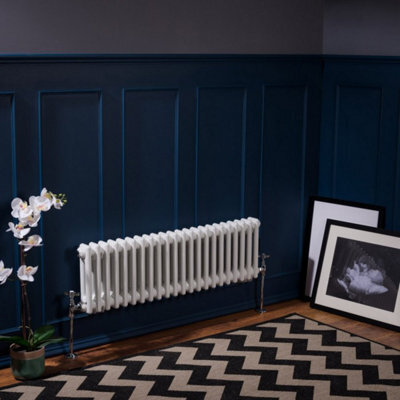 Planet Radiators Two Column 300 X 1010mm Cast Iron Style Radiator White