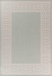 Modern Greek Key Design Outdoor-Indoor Rugs Silver 120X170 Cm - thumbnail 3