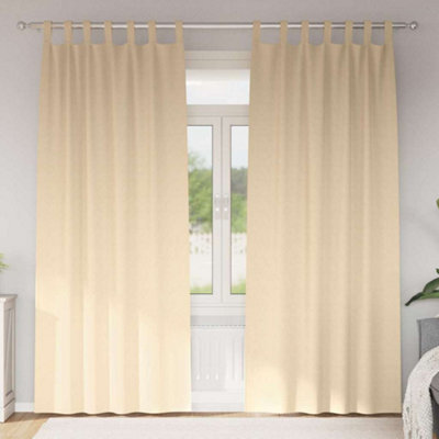 Berkfield Curtains With Curtains 2 Pcs Cream 260 X 140 Cm Polyester - image 1