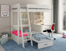Estella White - High With Desk/futon (Pink Futon) - thumbnail 2