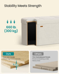 LEDREM Storage Ottoman Bench, Storage Chest, Folding Foot Rest Stool, Easy Assembly, For Living Room, Entryway, Bedroom, Velvet Fabric - thumbnail 4